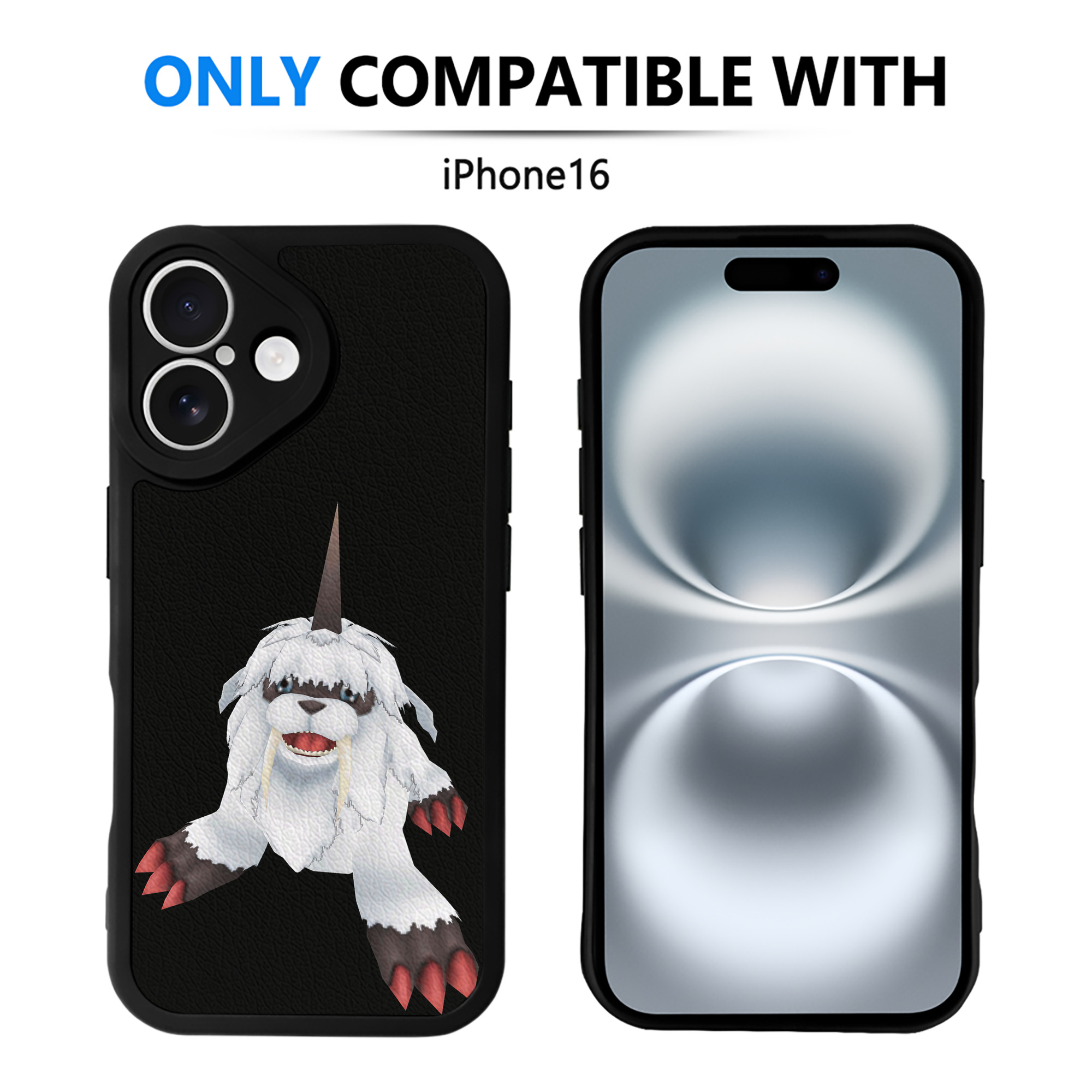 （画像用） Digimon デジタルモンスター/デジモン 【iPhone 16シリーズ対応】シリコンスマホケース（レザー調） 材質：シリコン